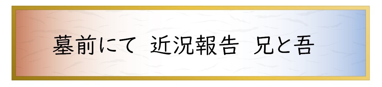 墓前にて　近況報告　兄と吾